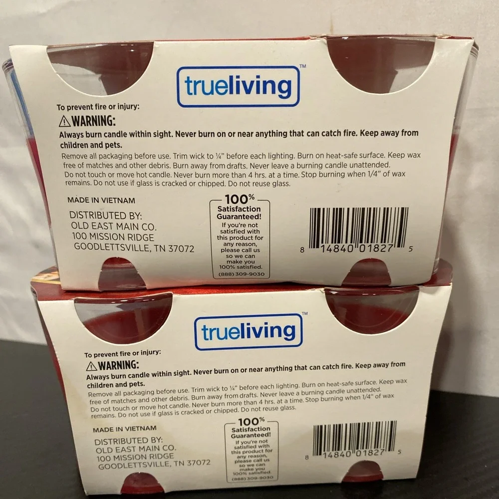 2 -2pk‎ True Living Apple Cinnamon Scented Candles
